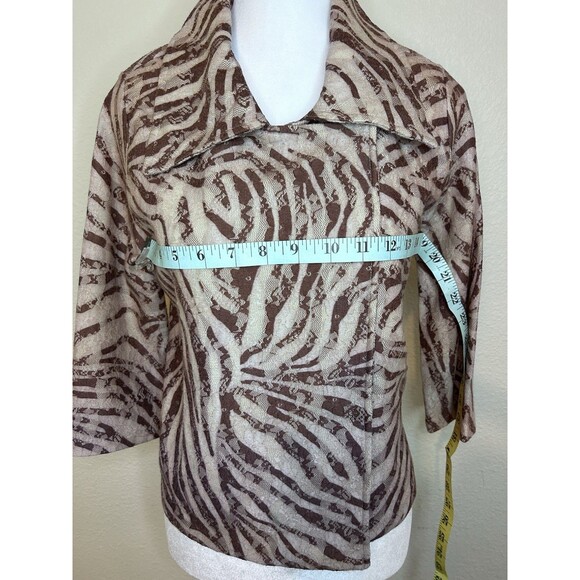 Chico's Women Size 0 Brown Zebra Print Cardigan Jacket - Picture 3 of 8